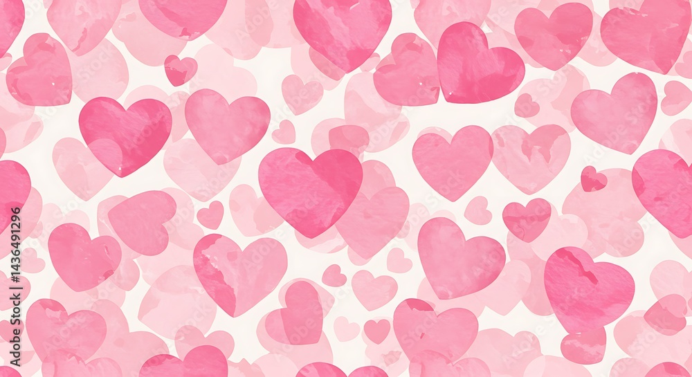 Pink Watercolor Heart Bloom AI Generated