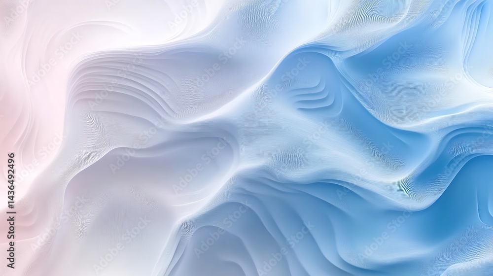 Fototapeta premium Abstract Blue and White Wavy Lines Design