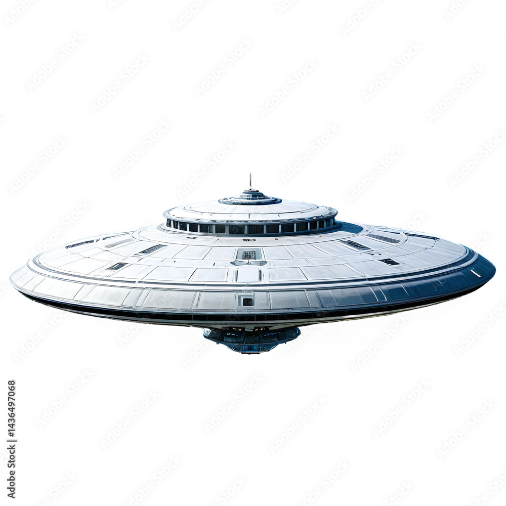 Obraz premium ufo alien ship isolated on transparent background