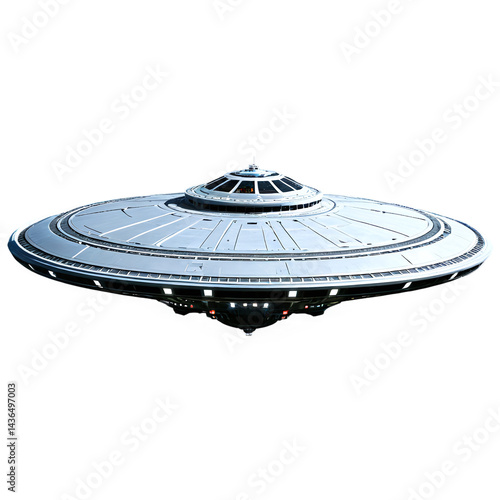 Obraz na płótnie ufo alien ship isolated on transparent background w salonie