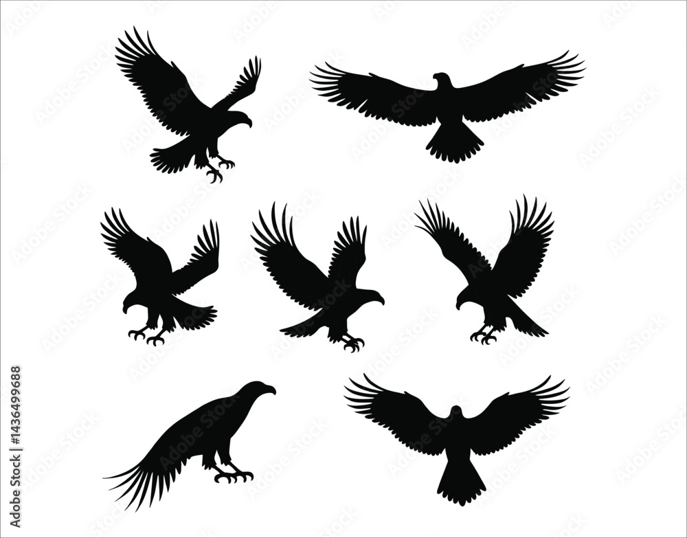 Obraz premium Hunting Eagle Silhouette Bundle