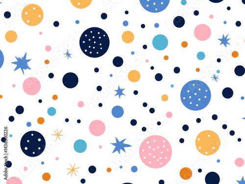 Abstract Pattern of Circles and Stars