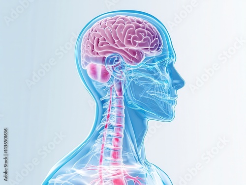 Anatomical human head and brain