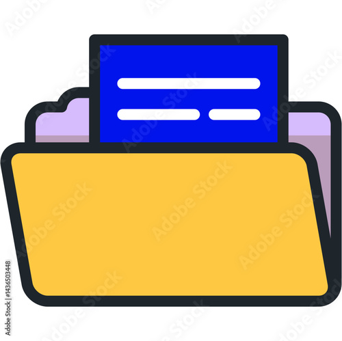 Folder SVG Vector Icon – Flat Design for File Storage, Organization, Document Management, Folder Icon, Digital Files, and Office Tools

