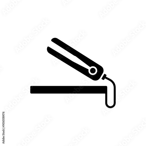 Hair Straightener on Bathroom Counter Icon