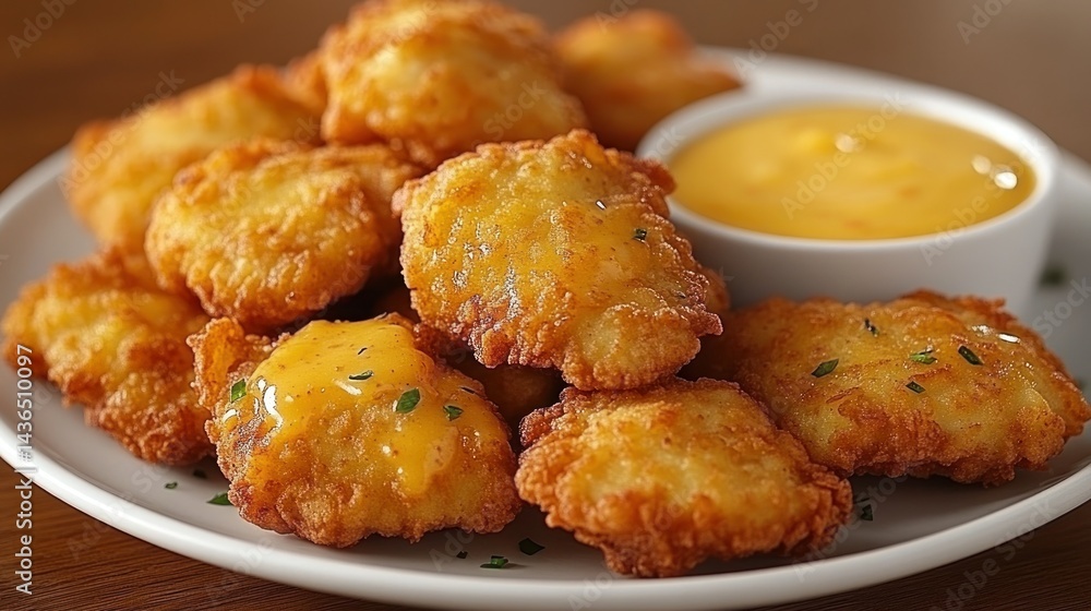 Crispy chicken nuggets with creamy dipping sauce (1) Crispy chicken nuggets with creamy dipping sauce (1)