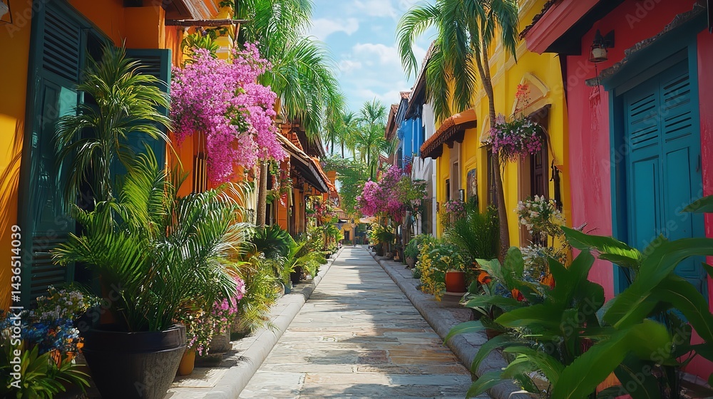 Fototapeta premium Bow hunter taking a break on a tree stand, overlooking a colorful fall landscape, blending hunting with peaceful rest, Woodland Watch