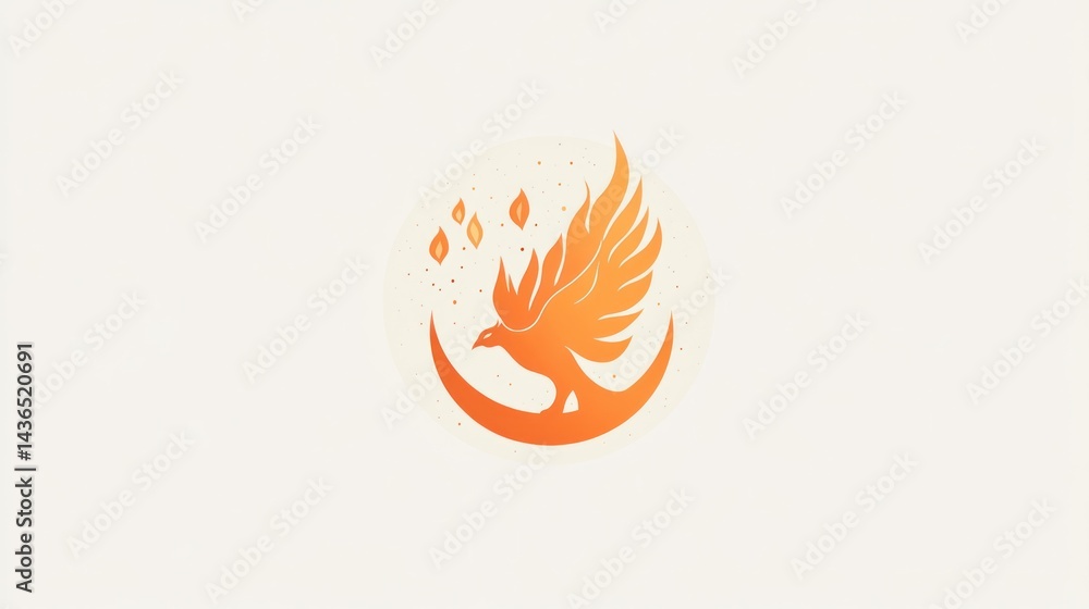 Fiery Bird Emblem on Crescent Fiery Bird Emblem on Crescent