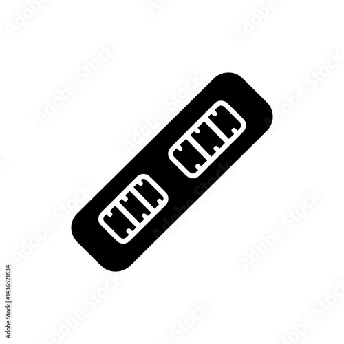 Velcro Strips Paired Black Icon Minimal Design