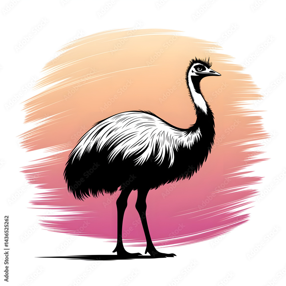 Fototapeta premium vector illustration of an emu