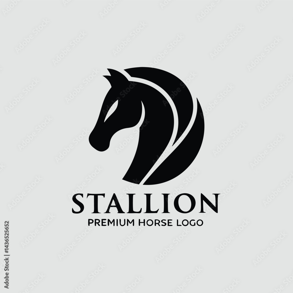 Fototapeta premium Premium Stallion Horse Head Logo Design