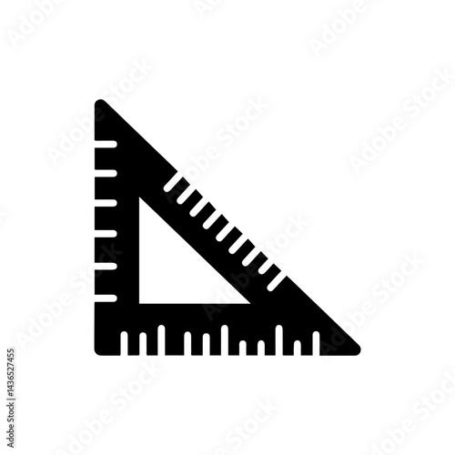 Ruler Tool Straight Edge Markings Black Filled Minimal Icon
