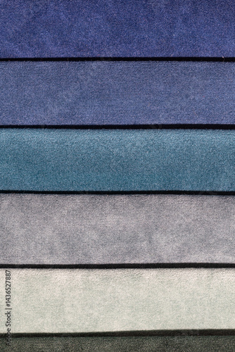 Obraz na płótnie Closeup of colorful textured textile samples w salonie