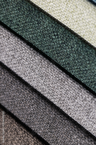 Closeup of colorful textured textile samples