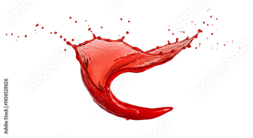 A dynamic splash of vibrant red liquid against a stark black backdrop creating a sense of motion and energy