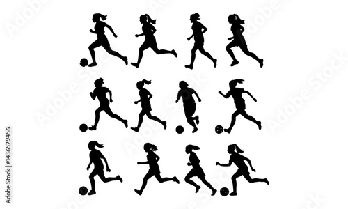 Wallpaper Mural Woman soccer silhouette, Female Soccer Player Kicking Ball Torontodigital.ca