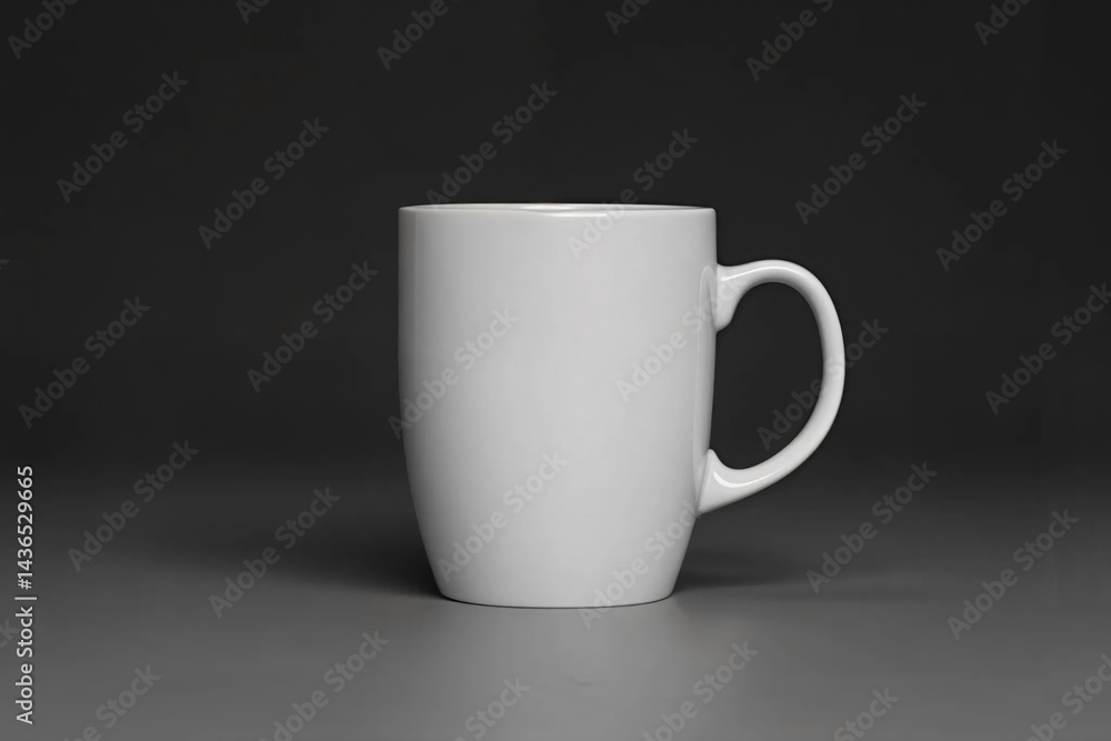 Fototapeta premium Plain White Mug on Dark Background