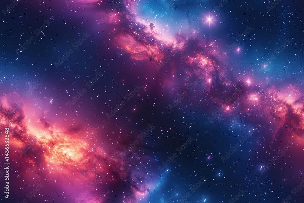 Naklejka premium Mesmerizing space pattern featuring vibrant colors and stellar formations in high resolution