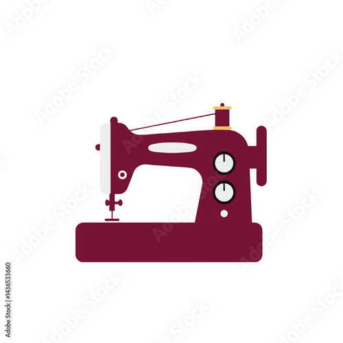 Handmade sewing machine icon for craft projects and DIY fashion blogs