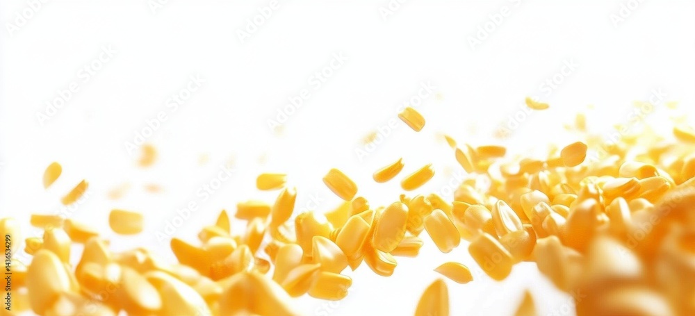 Abstract Golden Shapes Falling on White Background Abstract Golden Shapes Falling on White Background