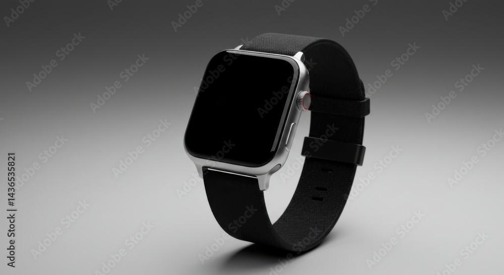 Smartwatch with blank screen on neutral background for technology concept Smartwatch with blank screen on neutral background for technology concept