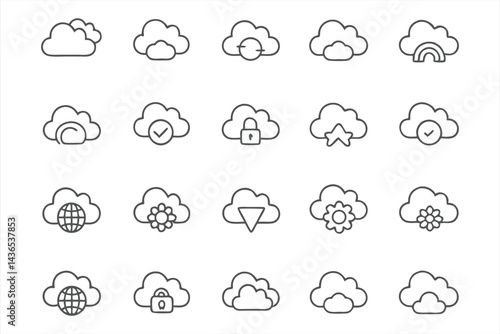 Cloud icon set