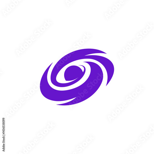 black hole galaxy deep logo simple purple, orbit planet