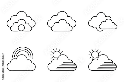 Cloud icon set