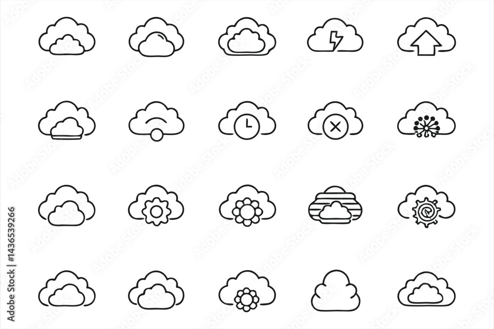 Fototapeta premium Cloud icon set