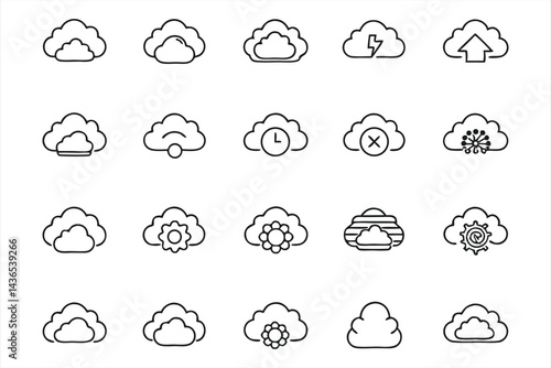 Cloud icon set