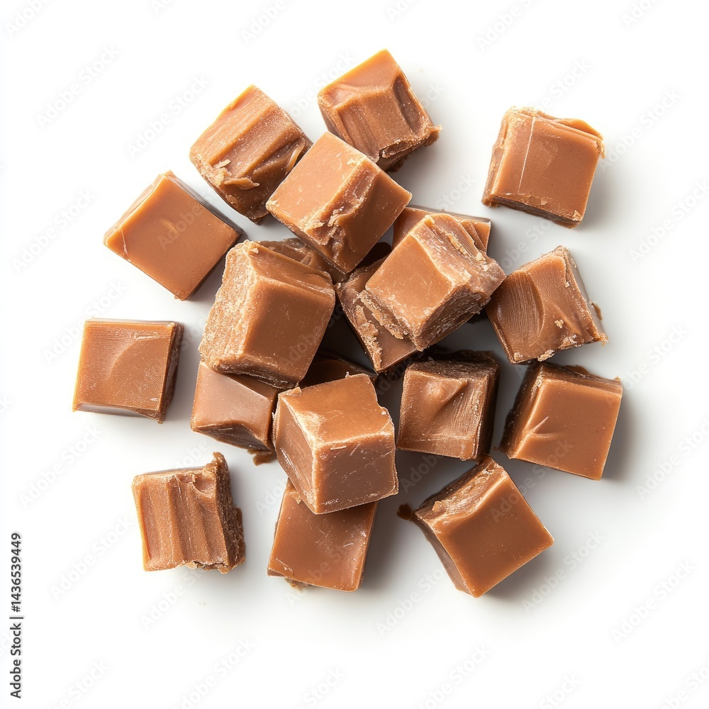 A pile of delicious, broken-up, milk chocolate squares A pile of delicious, broken-up, milk chocolate squares