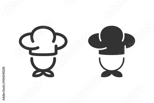 Chef in a cooking hat vector logo design. Kitchen simple black icon.