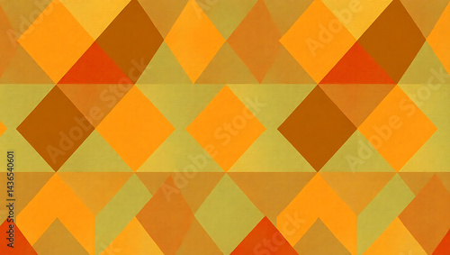 Dynamic Geometric Pattern Design - Vibrant Orange & Yellow Abstract Art for Modern Interiors
