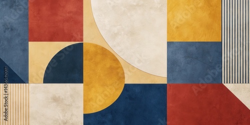 Abstract Geometric Composition with Textured Earthy Tones and Subtle Color Variations