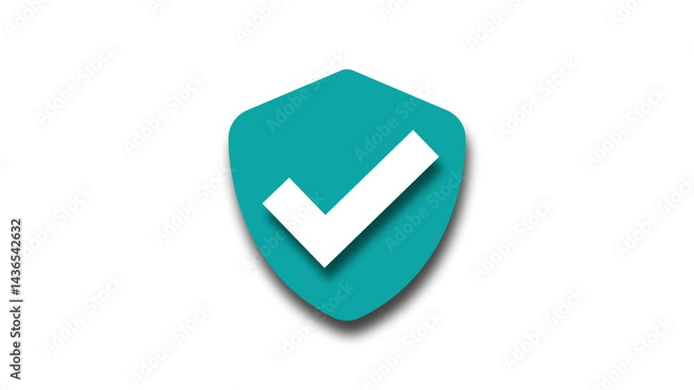 Shield Icon with Checkmark Symbol Animation, representing security or approval Shield Icon with Checkmark Symbol Animation, representing security or approval