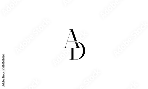 AD initial letter, monogram logo