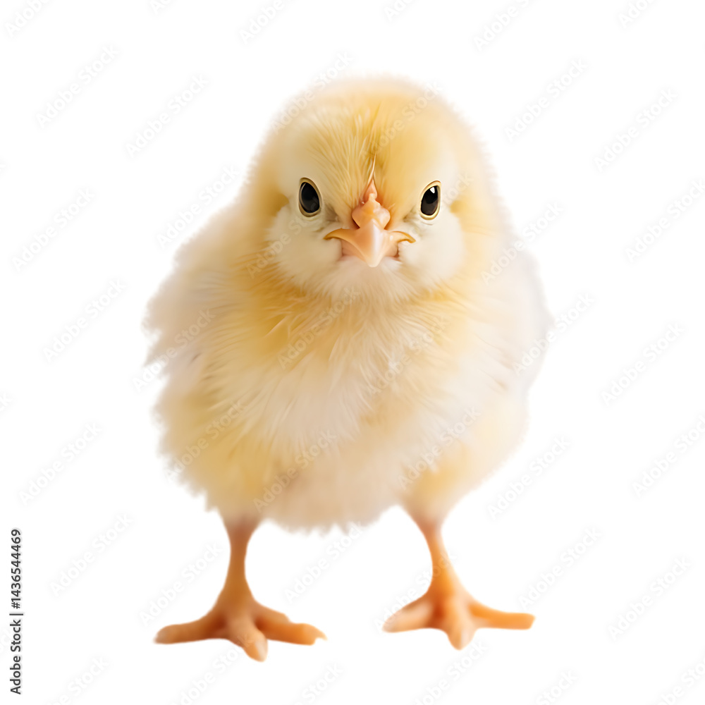 Baby chick, fluffy yellow feathers, soft downy texture Baby chick, fluffy yellow feathers, soft downy texture