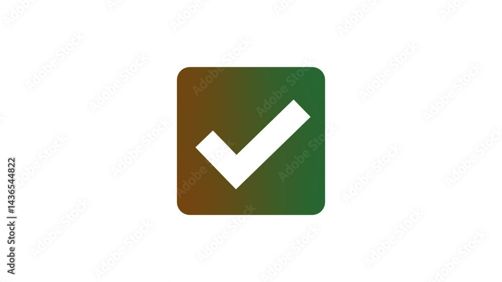 Modern Flat Design Square Fill and Tick Mark Animation Modern Flat Design Square Fill and Tick Mark Animation