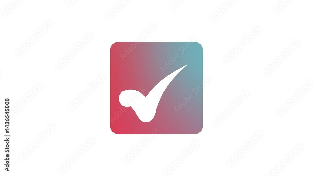 Minimalist Flat Design Square Fill and Tick Mark Animation, Symbol of check mark animation Minimalist Flat Design Square Fill and Tick Mark Animation, Symbol of check mark animation