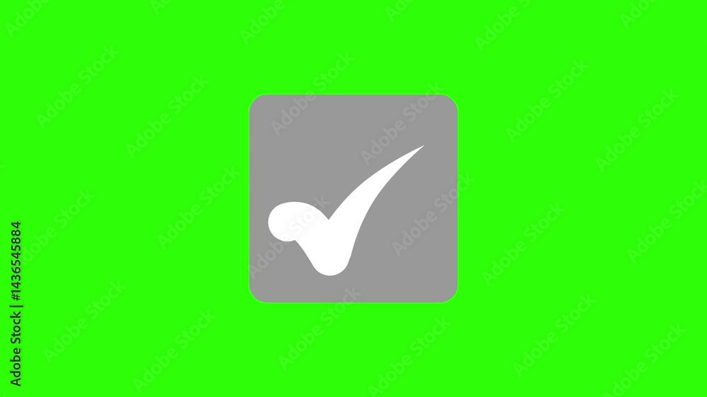 Minimalist Flat Design Square Fill and Tick Mark Animation, Symbol of ...