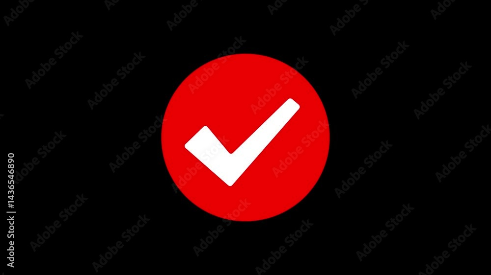 Circle with Checkmark Symbol Animation, Symbolizing Approval or Success Circle with Checkmark Symbol Animation, Symbolizing Approval or Success