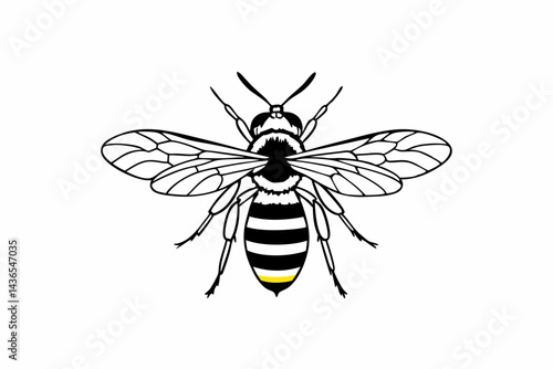 bee on white background