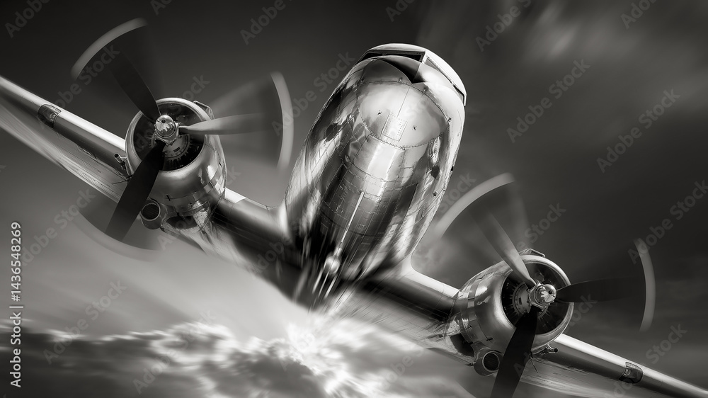 historical aircraft in the clouds