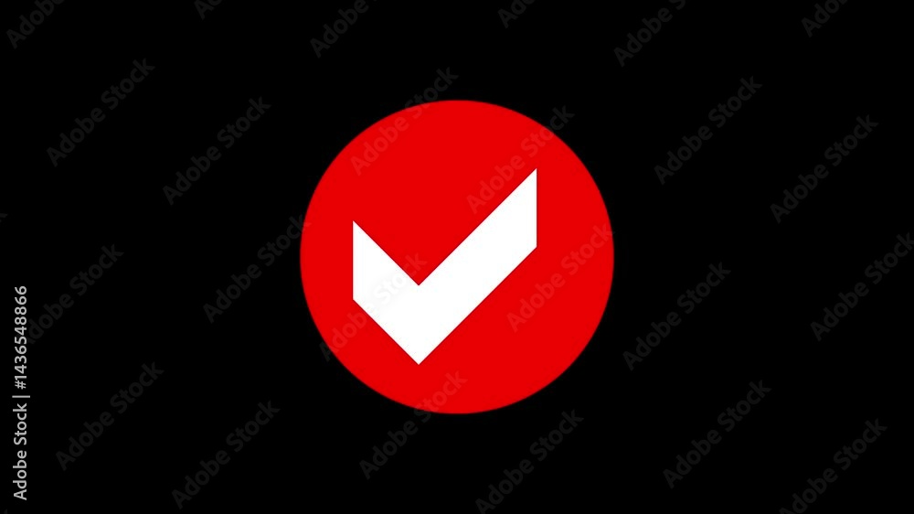 Bold checkmark inside a circle animation on a black background Bold checkmark inside a circle animation on a black background