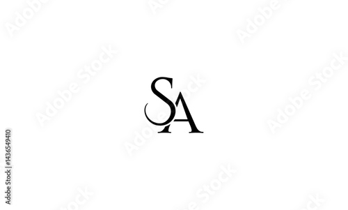 SA initial letter, monogram logo