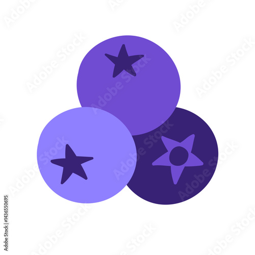 Blueberry berries hand drawn vector illustration