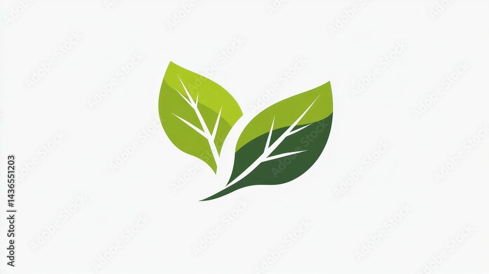 Two leaves logo design, nature theme Two leaves logo design, nature theme