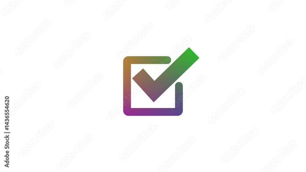 Simple Tick Mark Isolated, Symbolizing approval or completion animation Simple Tick Mark Isolated, Symbolizing approval or completion animation