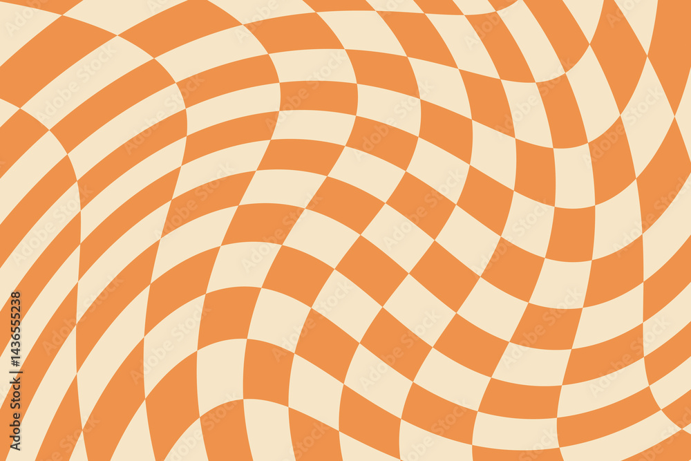 Wavy groovy distorted checkered background set Wavy groovy distorted checkered background set