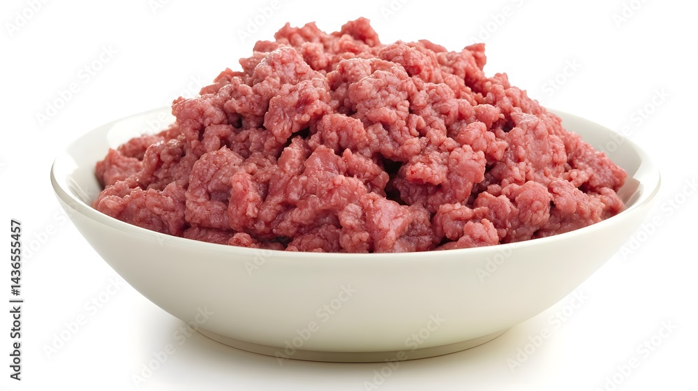 Frozen Ground Beef Isolated on White Background for Culinary Use Frozen Ground Beef Isolated on White Background for Culinary Use